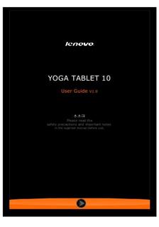 Lenovo Yoga Tablet 10 manual. Tablet Instructions.